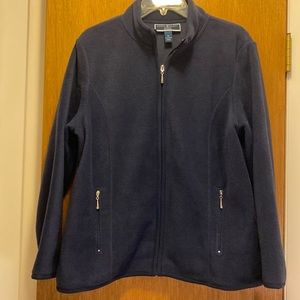 Karen Scott Zip-front Fleece with Zip Pockets NWT